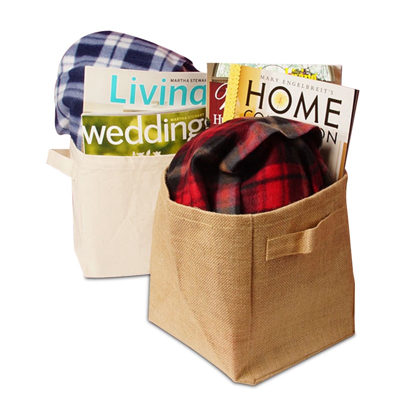 Burlap/Canvas Storage Baskets