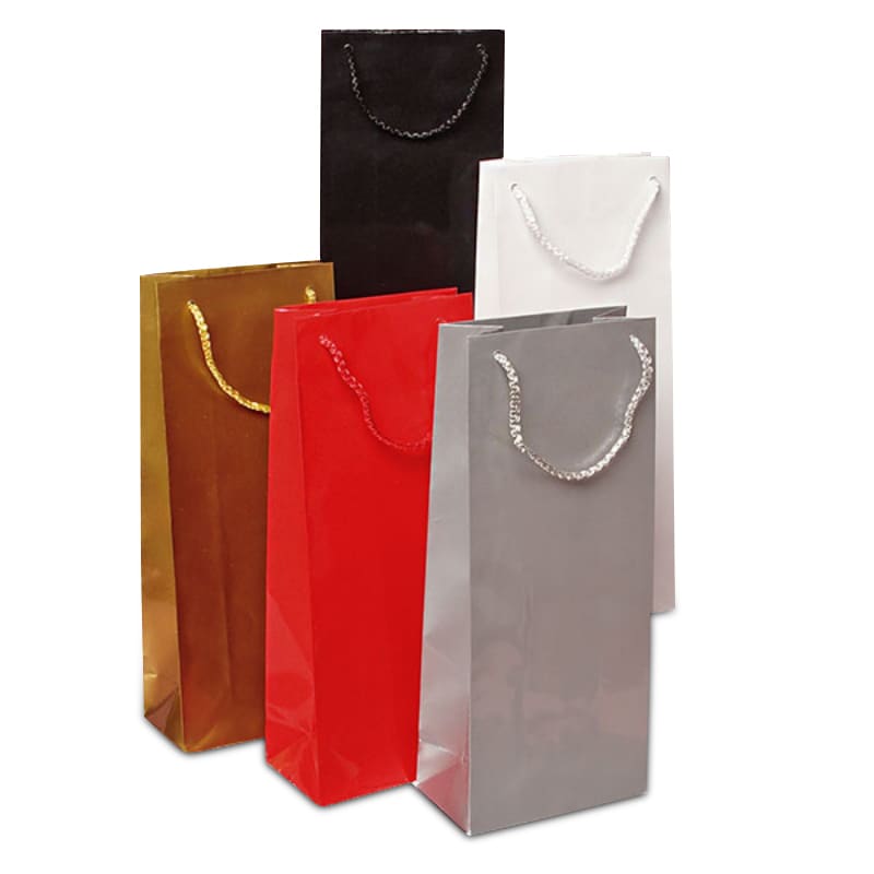 ... high gloss coated paper wine bottle sized euro tote bag our bags are