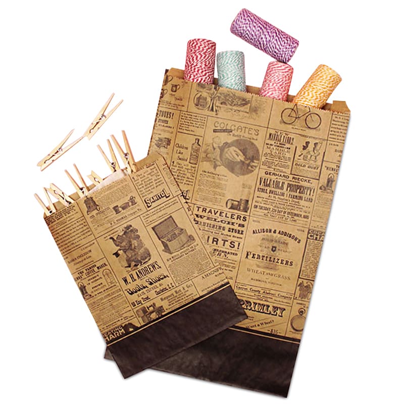 "Antique Newspaper" Print Merchandise Bags