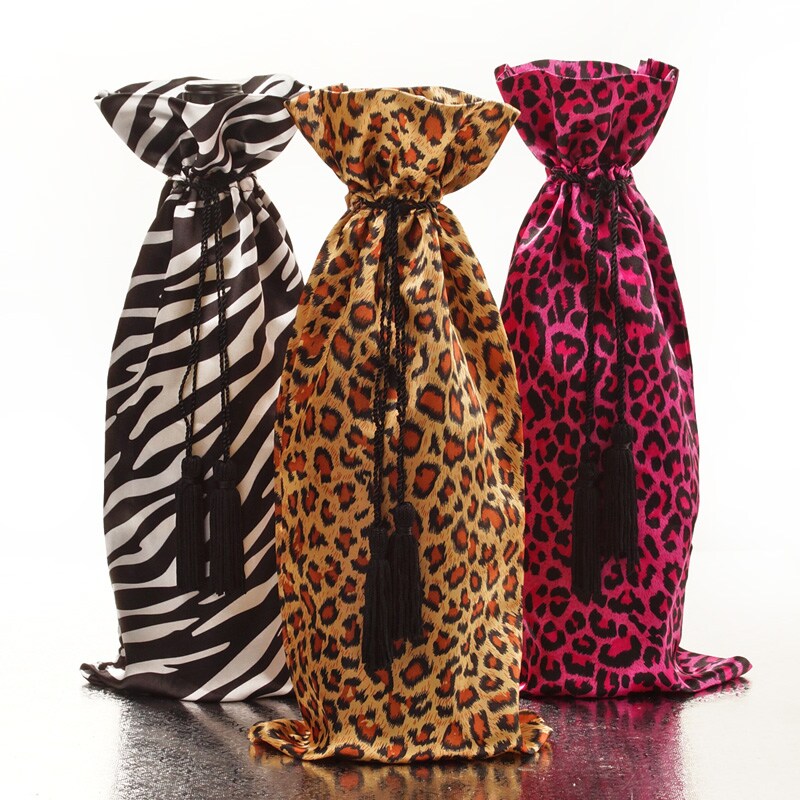 leopard print wine bag