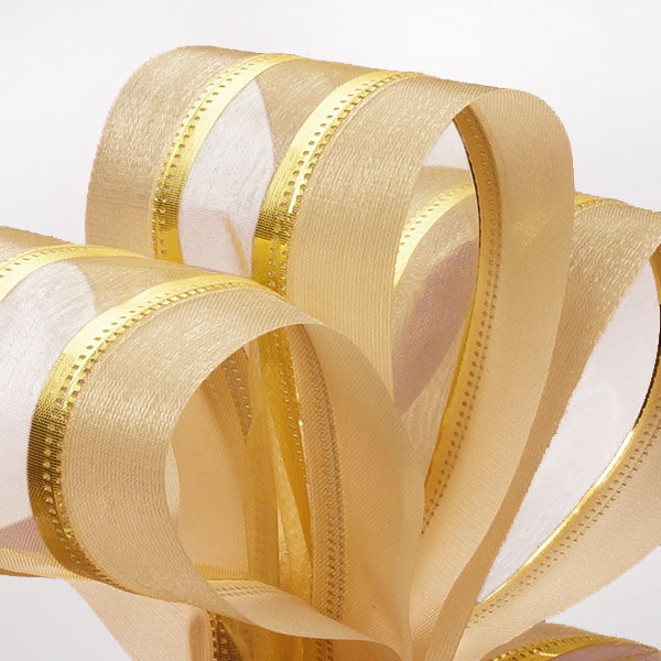 Gold Center Striped Wedding Ribbon