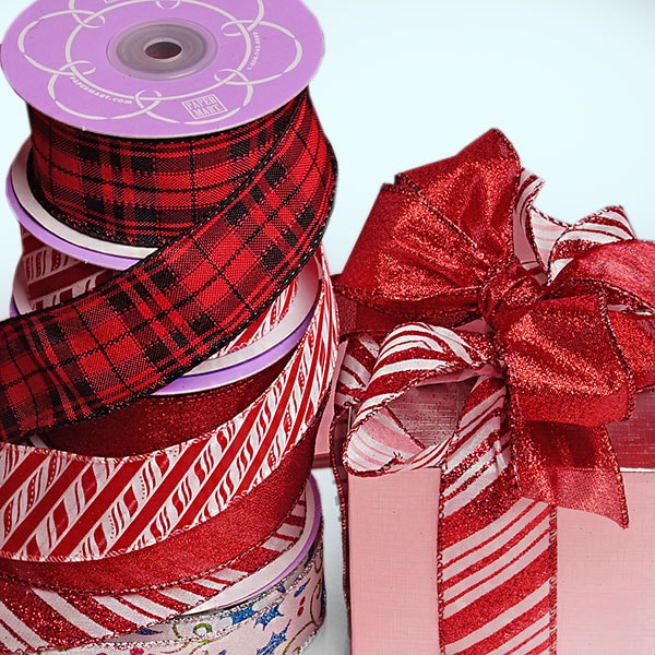 Assorted Medium Wired Christmas Ribbon