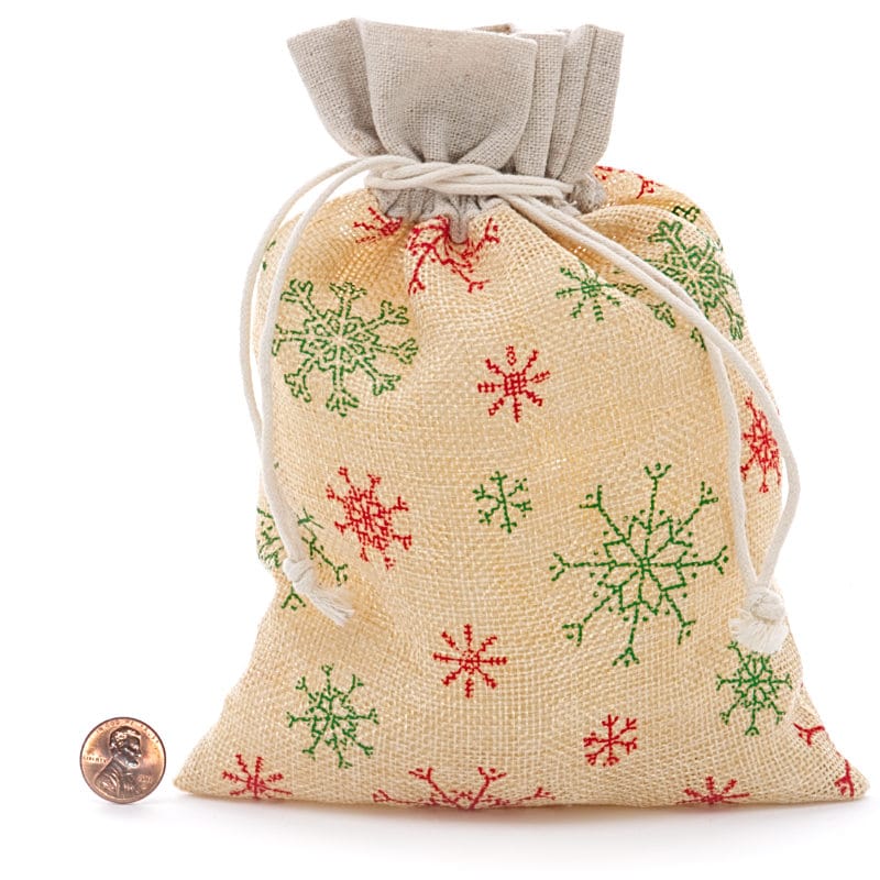 Snowflakes Faux Burlap Bag | Shop Papermart.com