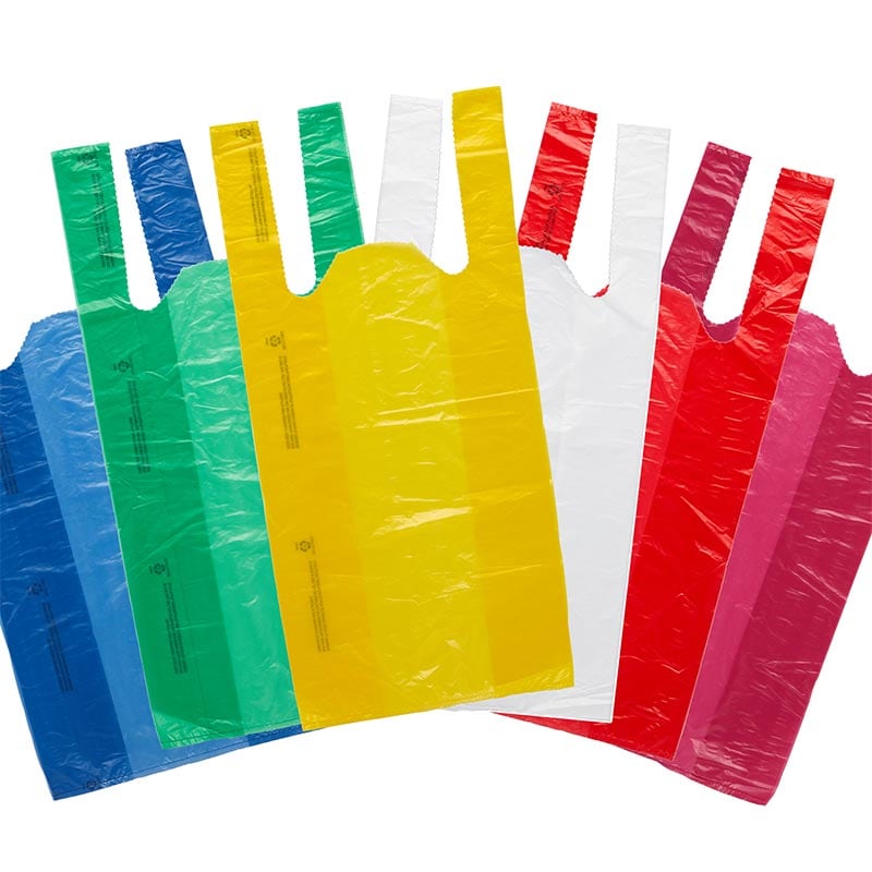 Download Colored T-Shirt Bags | Shop with Paper Mart Today