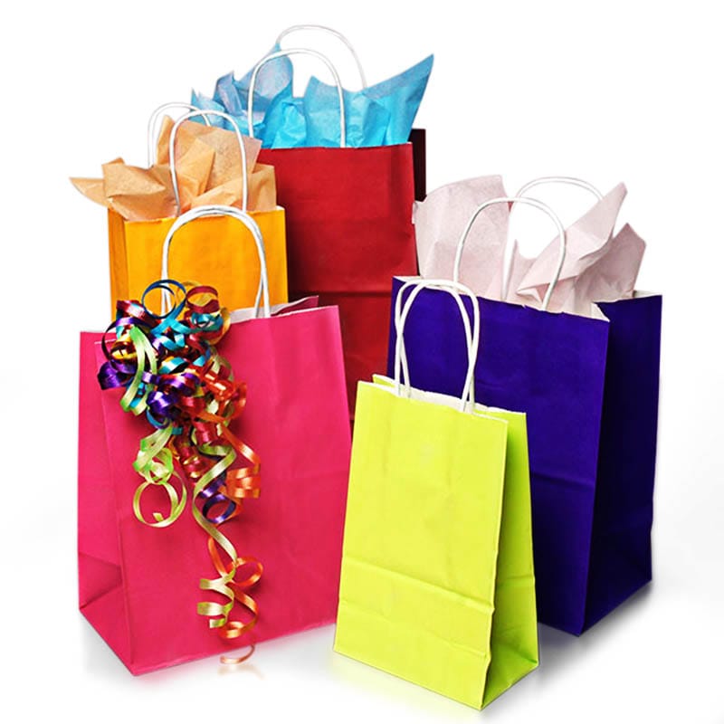 Bright Colored Matte Shopping Bags