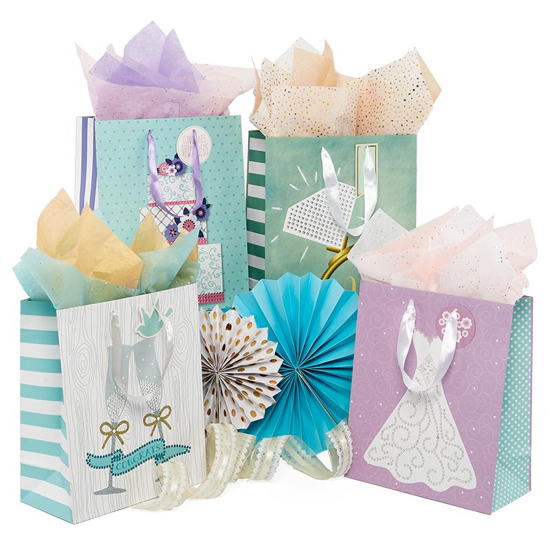 Assorted Wedding Euro Totes With Gemstone Accent | Shop PaperMart.com