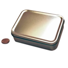 Hinged Rectangular Tin Cans | Paper Mart