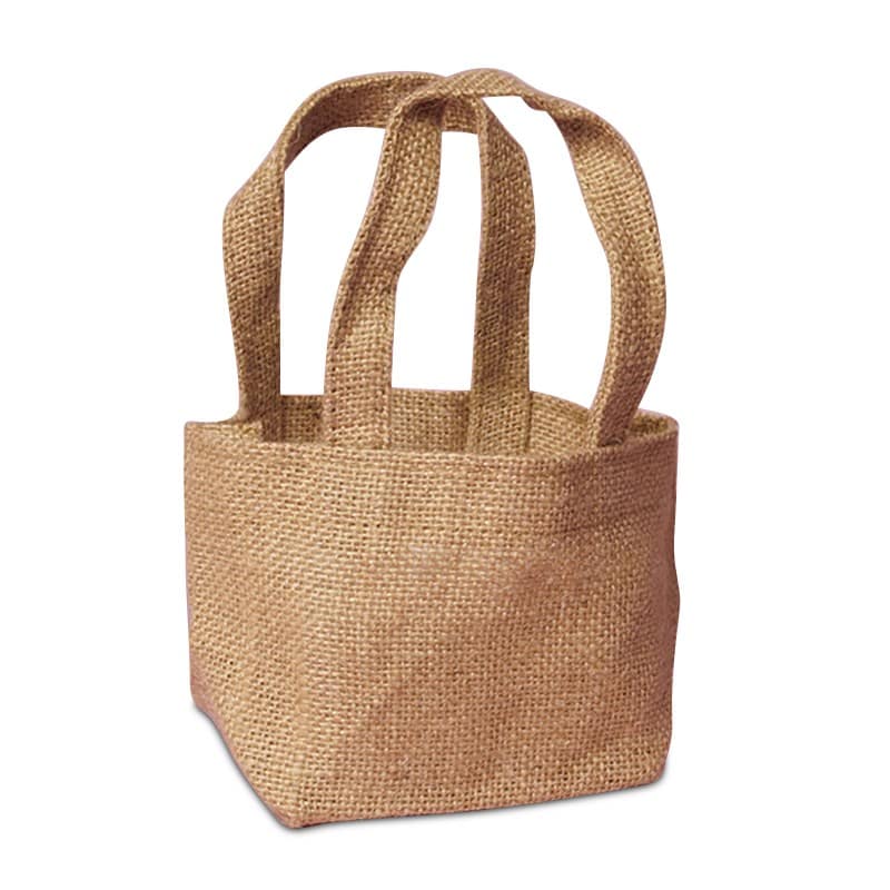 Custom Printed Small Natural Drawstring Jute Tote Bags