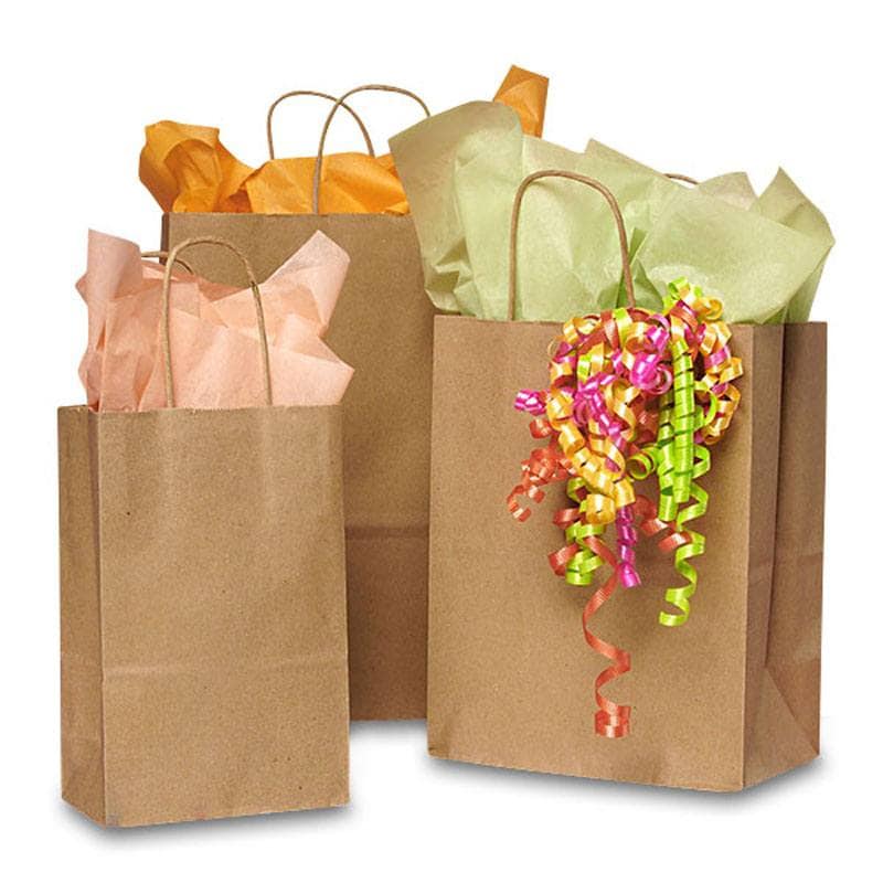 Clear Handle Gift Bags 8 inch x 4 inch x 10 inch | Quantity: 100 by Paper Mart