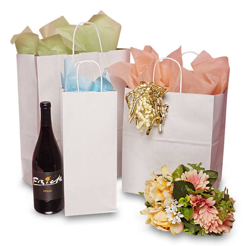 Recycled Natural Kraft Paper Shopping Bags, 8 x 4-3/4 x 10-1/2 (Cub)