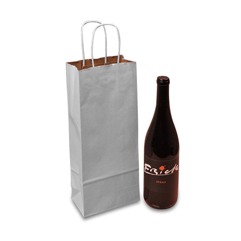 White Kraft Paper Wine Bottle Bags, 5.25x3.5x13, 50ct 