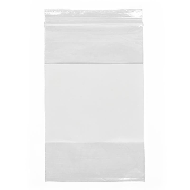 2-Mil White Block Zip Bags