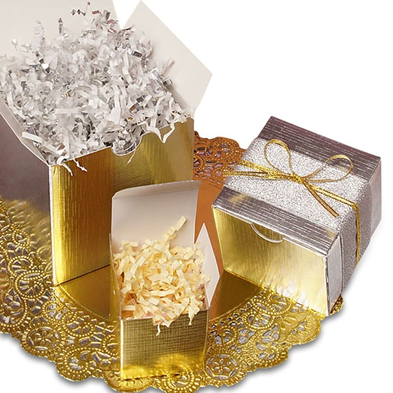 Jewelry Gift Box with Cotton Filler and Metallic Stretch Ribbon, Kraft  Jewelry Box, Gift Tag