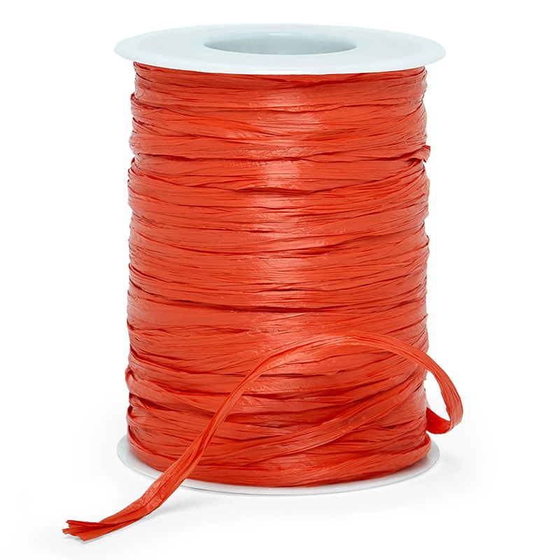 May Arts 1/8 Inch Paper Raffia Cord String Ribbon - Orange