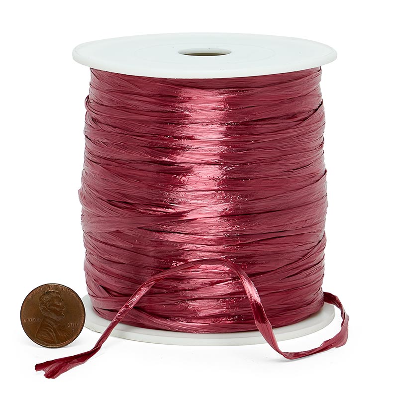 Berwick Offray Imperial Red Pearlized Raffia Ribbon, 1/4'' Wide, 100 Yards,  7MM