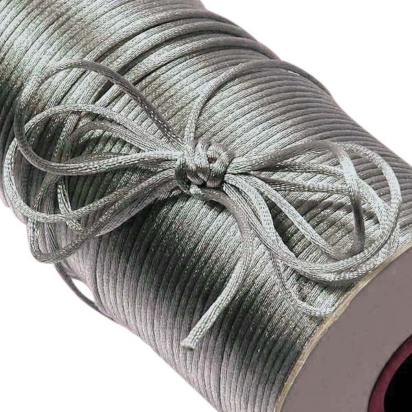 LEREATI 27 Yards Twisted Silk Rope Cord, Soft Blue Rope Satin Cord