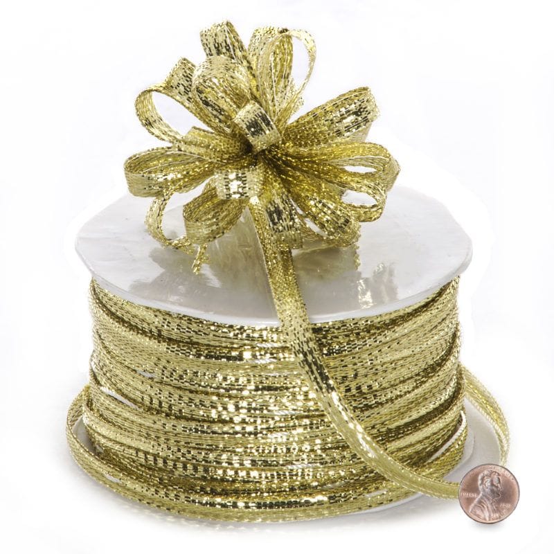 Uxcell 13 Inch Pull Bows Ribbon Gift Wrapping String Gold Thread