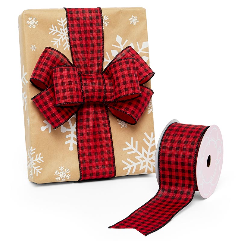 Classic Christmas Wrap Houndstooth Red Burgundy Wrapping Paper