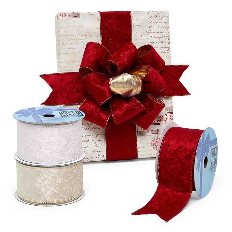 Crushed Velvet / Lamé Double Sided Ribbon | Shop PaperMart.com