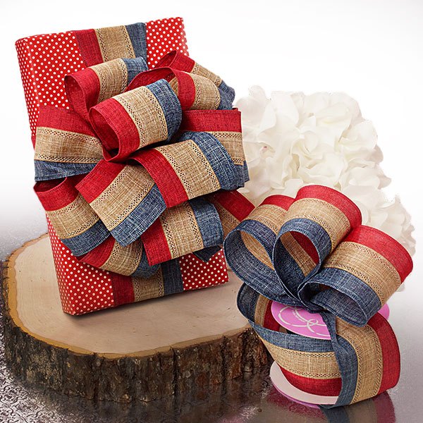 Red/Gold Satin Gold Ribbon