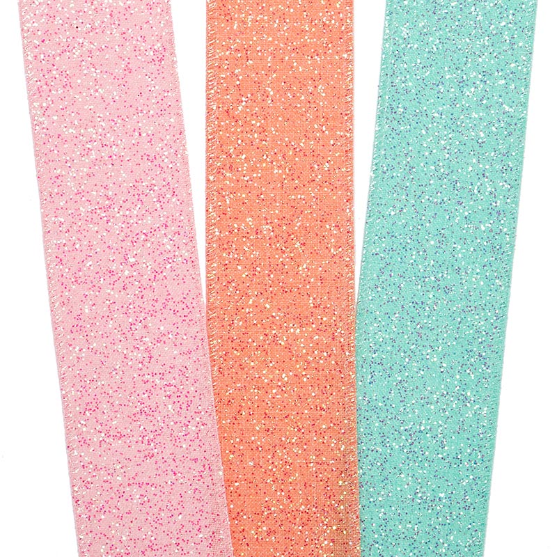 Glitter Fine Mesh Wired Ribbon