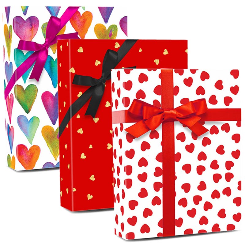 Flower Heart Wrapping Paper, Valentine Wrapping Paper, Wrapping