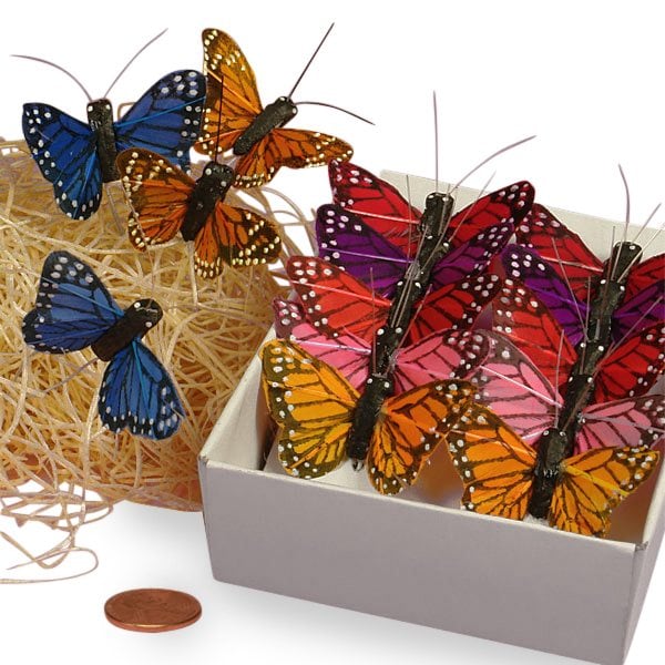 3-1/4 Colored Monarch Butterfly Decor