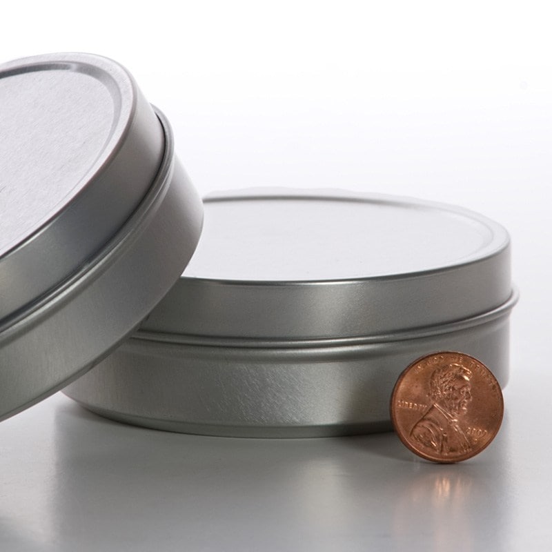 2oz Gold Shallow Round Tin Can | Quantity: 432 by Paper Mart