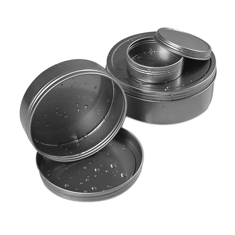 100 Pack Metal Tins 4 oz Aluminum Containers Screw Top Round Tin Cans  Silver
