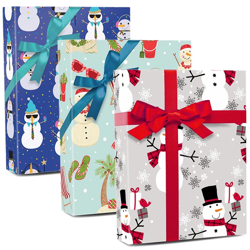 Large Wrapping Paper Roll, 5 x 30, Snowman Party