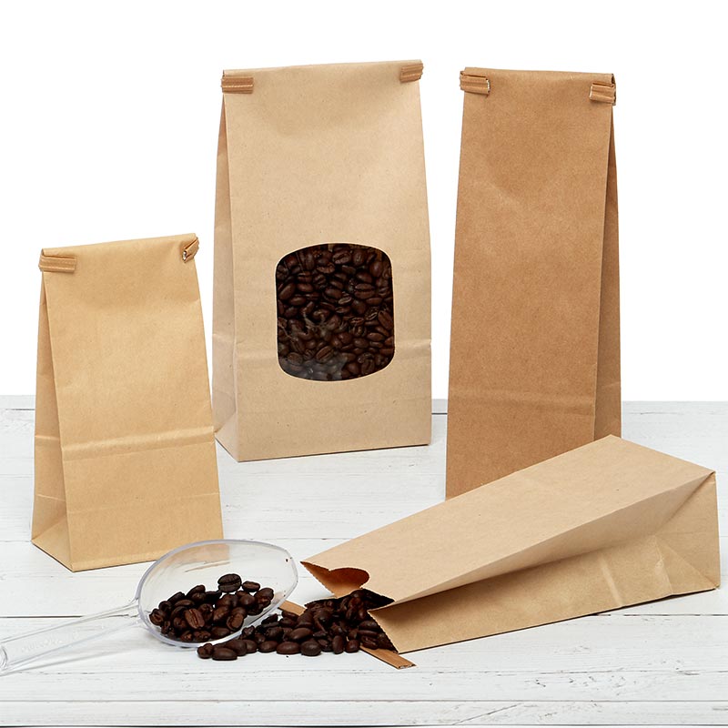 Mua 50 Pieces 16 Ounce White Kraft Paper Coffee Bags, Stand Up Coffee  Pouches with One Way Degassing Valve and Reusable Side Zipper (Pull Tab to  Open) Flat Bottom - Stand Up