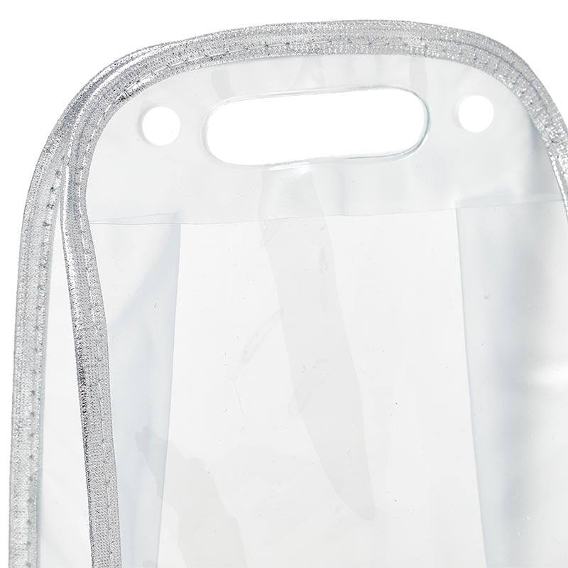 Silver Satin and Clear Vinyl Bags | Quantity: 12 | Width: 4 3/8 by Paper Mart