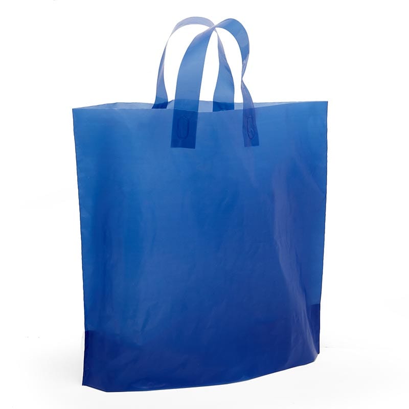 Frosty Bags by Paper Mart HDPE Blue Matte Loop Handle Bags