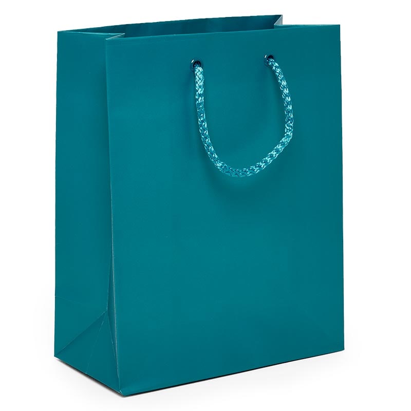 100 pcs Teal Euro Tote Gift Shopping Bags, 4 3/4