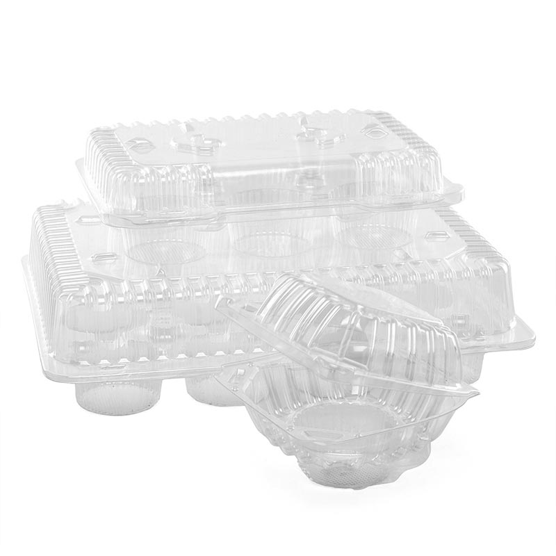 12 PC 4X3 Clear Clamshell Cupcake Container