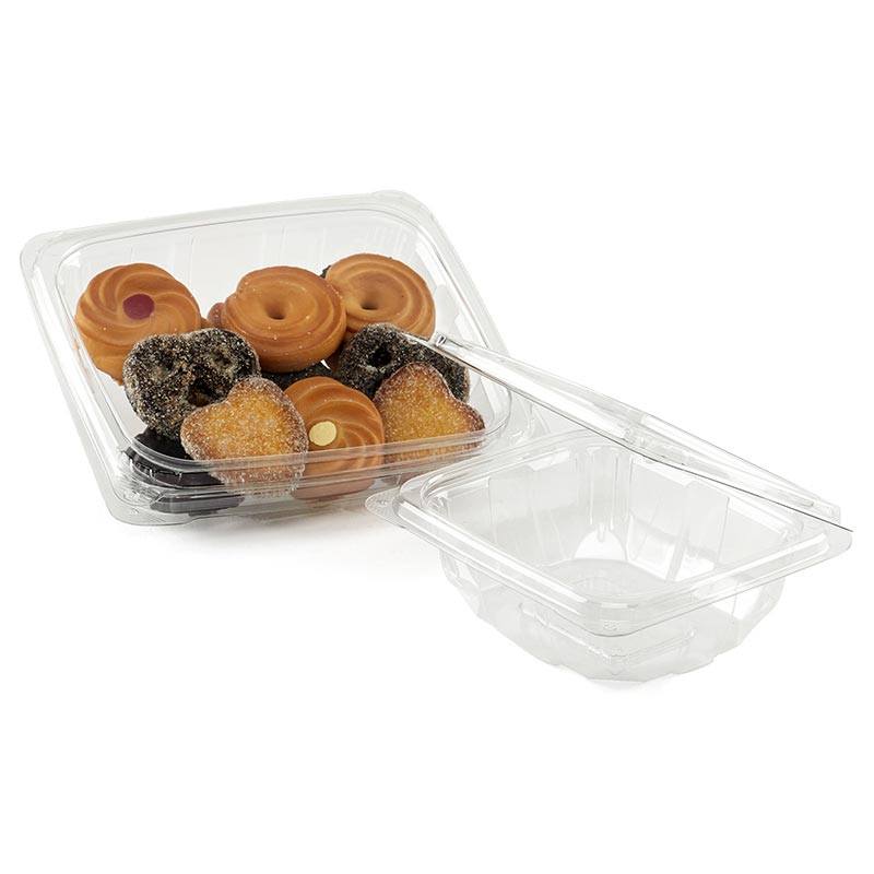 Plastic Deli Container PET Tamper-Evident Dome Lid Flat 475ml (100 Units)