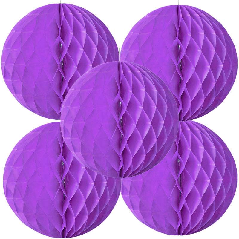  6-pack 5 Inch Maroon Honeycomb Tissue Paper Balls