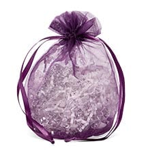 Wide Round Flat Bottom Organza Bags