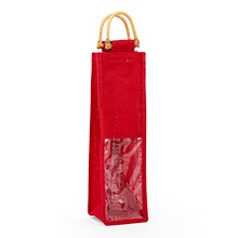 Jute Wine Bags with Wooden Handles