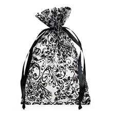 Damask Print Sheer Bags