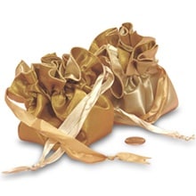 9" Reversible Satin Pouches with Ribbon Drawstrings