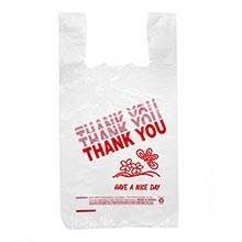 White "Thank You" T-Shirt Plastic Bags