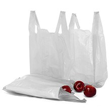 White T-Shirt Bags High Density 20 x 10 x 36