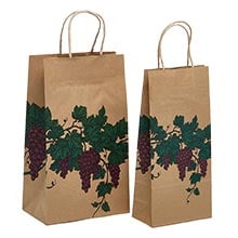 Grape Print On Twisted Handle Shopping Bags