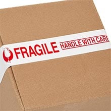 "Fragile" and Tamper Evident Printed Carton Sealing Tape