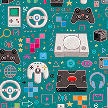 Gamer's World Gift Wrap - 24 X 208' - Gift Wrapping Paper by Paper Mart