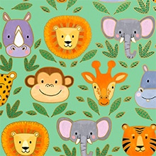 Jungle Animals Gift Wrap - 24 X 417' - Gift Wrapping Paper by Paper Mart