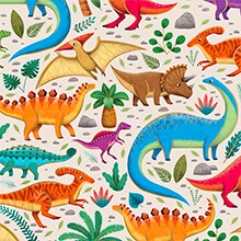 Dinosaurs Gift Wrap - 24 X 208' - Gift Wrapping Paper by Paper Mart