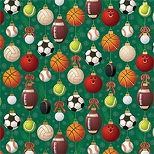 Sports Ornaments Gift Wrap - 24 X 833' - Gift Wrapping Paper by Paper Mart