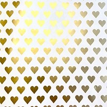 Valentines Golden Hearts Gift Wrap - 24 X 833' - Gift Wrapping Paper by Paper Mart